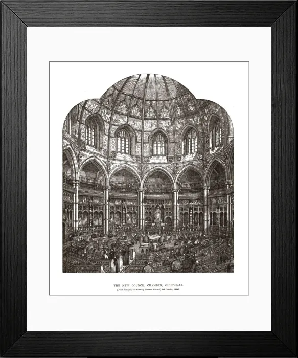 Framed Print : The New Council Chamber Guildhall, 1884, (1886). Artist: Horace Jones Framed Print : The New Council Chamber Guildhall, 1884, (1886). Artist: Horace Jones