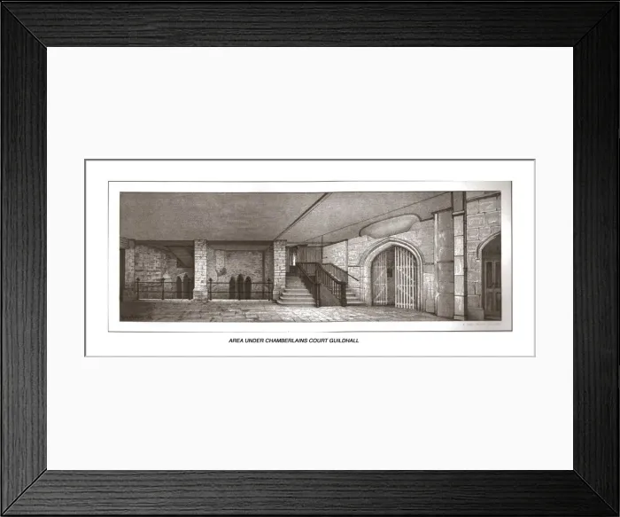 Framed Print : Under the Chamberlains Court Guildhall, 1886. Artist: Henry Hodge Framed Print : Under the Chamberlains Court Guildhall, 1886. Artist: Henry Hodge
