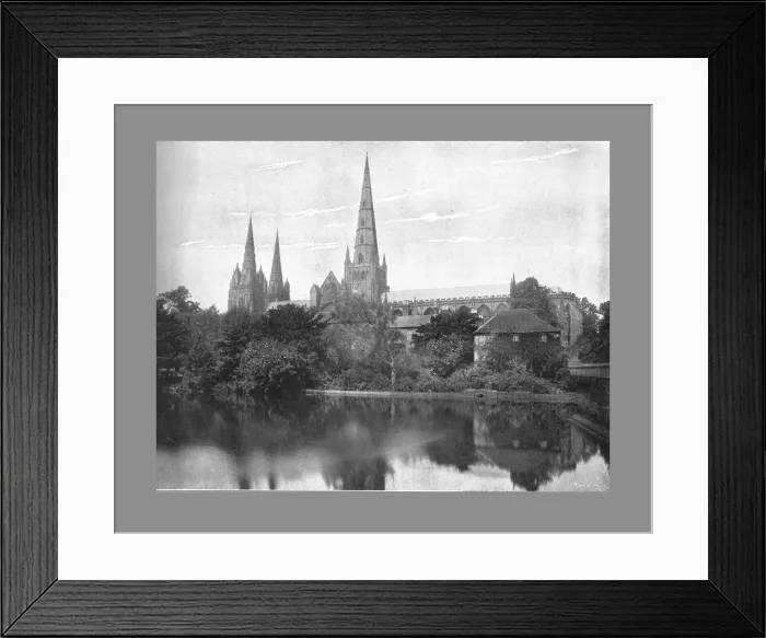 Framed Print : Lichfield Cathedral, c1900. Artist: Valentine & Sons Framed Print : Lichfield Cathedral, c1900. Artist: Valentine & Sons