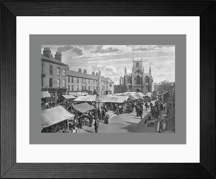 Framed Print : Market Place, Selby, c1900. Artist: Poulton & Co Framed Print : Market Place, Selby, c1900. Artist: Poulton & Co