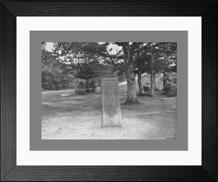 Framed Print : Rufus Stone, New Forest Hants, c1900. Artist: Poulton & Co Framed Print : Rufus Stone, New Forest Hants, c1900. Artist: Poulton & Co