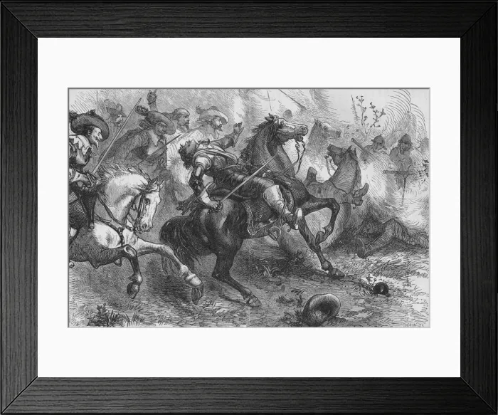 Framed Print : Death of Falkland, at Newbury, 20 September 1643, (c1880) Framed Print : Death of Falkland, at Newbury, 20 September 1643, (c1880)