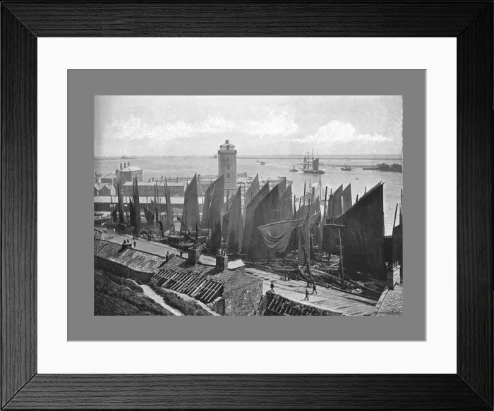 Framed Print : Low Light, North Shields, c1900. Artist: M Aunty Framed Print : Low Light, North Shields, c1900. Artist: M Aunty