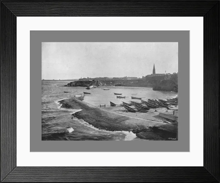 Framed Print : Cullercoats Bay, Tynemouth, c1900. Artist: M Aunty Framed Print : Cullercoats Bay, Tynemouth, c1900. Artist: M Aunty