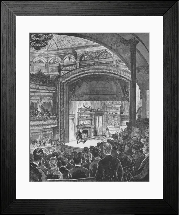 Framed Print : The School for Scandal on opening night, January 4th, c1882, (1938). Artist: C Graham Framed Print : The School for Scandal on opening night, January 4th, c1882, (1938). Artist: C Graham