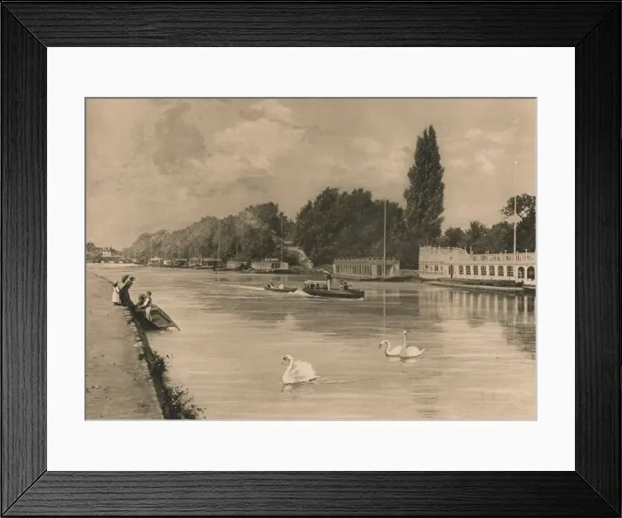 Framed Print : The College Barges at Oxford, 1902 Framed Print : The College Barges at Oxford, 1902
