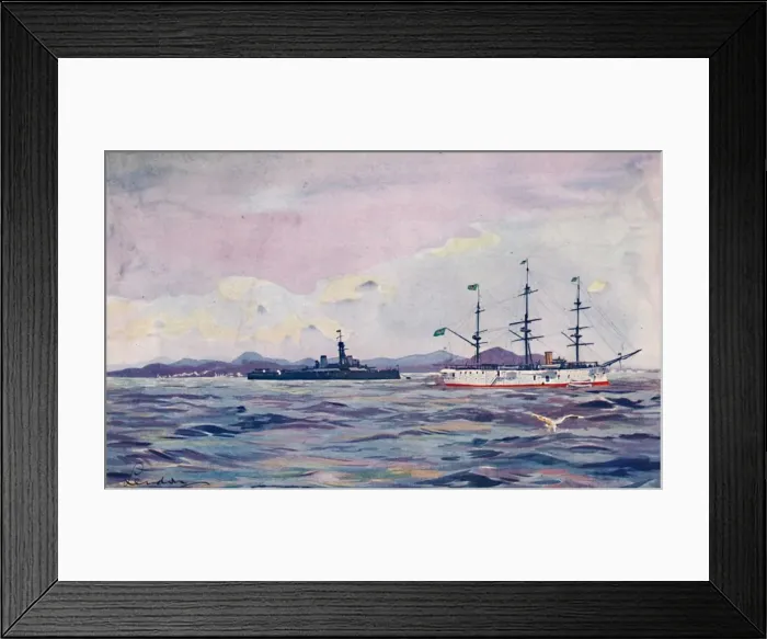 Framed Print : The Benjamin Constant Training Cruiser and the dreadnought Minas Geraes in Rio Harbour, 1914 Framed Print : The Benjamin Constant Training Cruiser and the dreadnought Minas Geraes in Rio Harbour, 1914