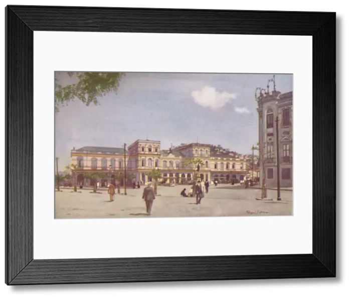 Framed Print : Terminus of the Central Railway of Brazil, Rio de Janeiro, 1914. Artist: Edgar L Pattison Framed Print : Terminus of the Central Railway of Brazil, Rio de Janeiro, 1914. Artist: Edgar L Pattison