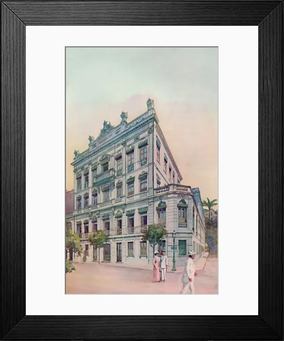 Framed Print : The Administrative Offices of the Leopoldina Railway, facing Rio Bay, 1914 Framed Print : The Administrative Offices of the Leopoldina Railway, facing Rio Bay, 1914
