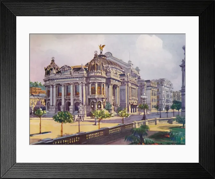 Framed Print : The Municipal Theatre, Avenida Rio Branco, 1914 Framed Print : The Municipal Theatre, Avenida Rio Branco, 1914