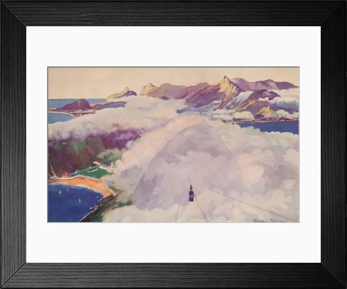 Framed Print : The Aerial Ropeway Car descending from the Sugar Loaf Mountain, 1914 Framed Print : The Aerial Ropeway Car descending from the Sugar Loaf Mountain, 1914