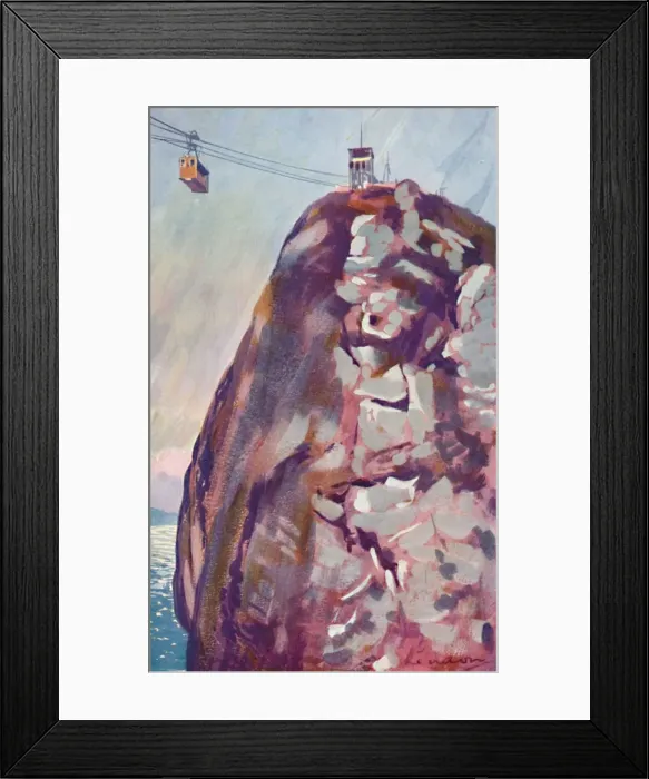 Framed Print : The Aerial Ropeway Car reaching the Summit of the Sugar Loaf, 1914 Framed Print : The Aerial Ropeway Car reaching the Summit of the Sugar Loaf, 1914
