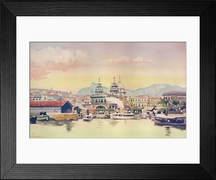 Framed Print : A Corner of the Rio Customs Wharf, 1914 Framed Print : A Corner of the Rio Customs Wharf, 1914
