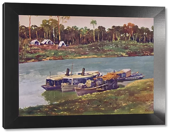 A Military Encampment on a reach of the Upper Amazon, three thousand miles from the Sea, 1914