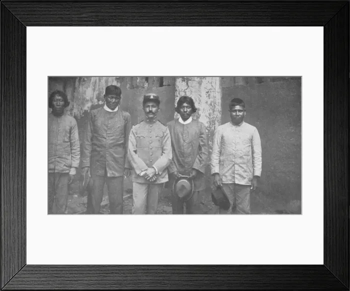 Framed Print : Tymbiras Indians of the State of Maranhao. Lt. Pedro Dantas and his Interpreters, 1914 Framed Print : Tymbiras Indians of the State of Maranhao. Lt. Pedro Dantas and his Interpreters, 1914