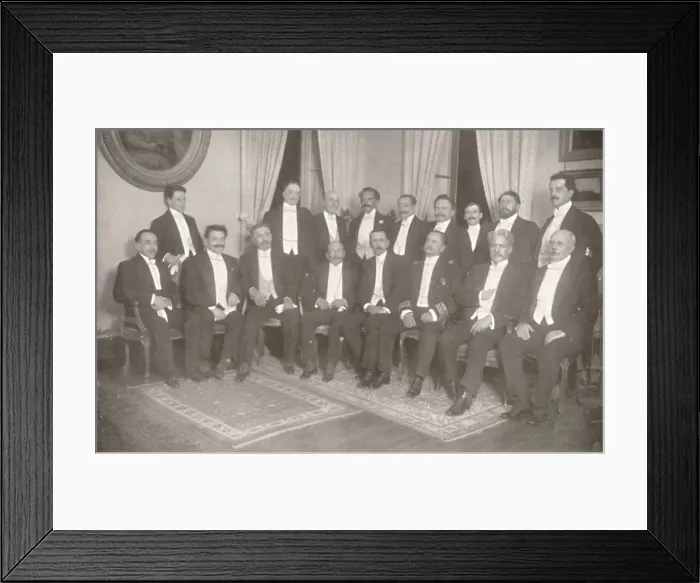 Framed Print : Marshal Hermes da Fonseca with his Secretaries of State and Advisers, 1914 Framed Print : Marshal Hermes da Fonseca with his Secretaries of State and Advisers, 1914