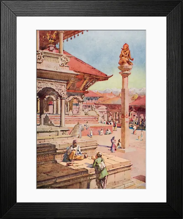 Framed Print : A Corner of the Durbar Square, Patan, Nepal, 1913 Framed Print : A Corner of the Durbar Square, Patan, Nepal, 1913