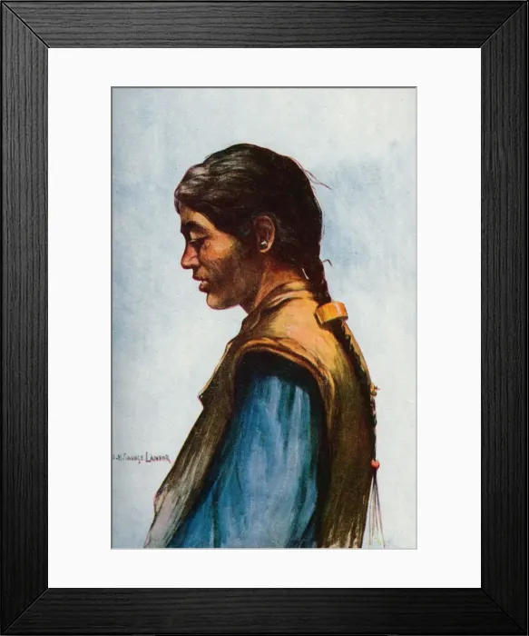 Framed Print : A Typical Tibetan, 1913. Artist: Arnold Henry Savage Landor Framed Print : A Typical Tibetan, 1913. Artist: Arnold Henry Savage Landor