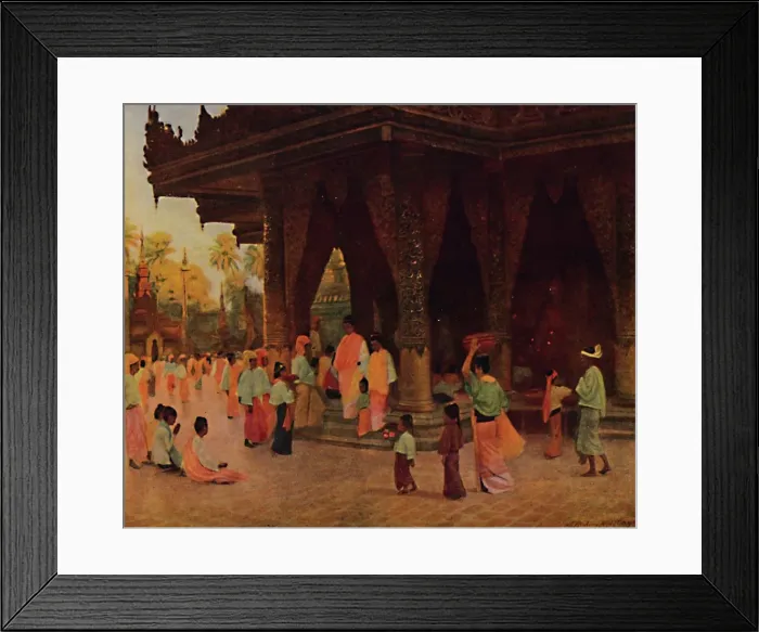 Framed Print : Worshippers at a Shrine of Gautama, 1913. Artist: James Raeburn Middleton Framed Print : Worshippers at a Shrine of Gautama, 1913. Artist: James Raeburn Middleton
