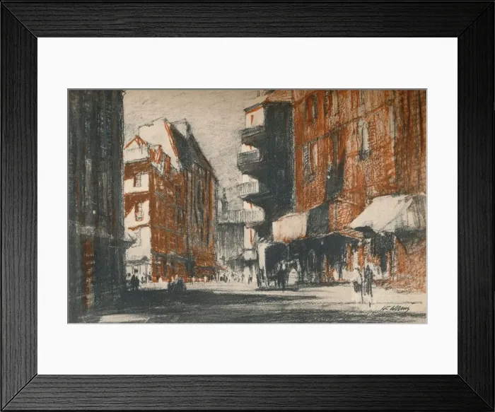 Framed Print : These foreign-looking streets, c1927, (1927). Artist: Henry Franks Waring Framed Print : These foreign-looking streets, c1927, (1927). Artist: Henry Franks Waring