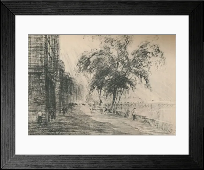 Framed Print : Of all the streets of Paris the Seine is the most interesting, c1927, (1927). Artist: Henry Franks Waring Framed Print : Of all the streets of Paris the Seine is the most interesting, c1927, (1927). Artist: Henry Franks Waring