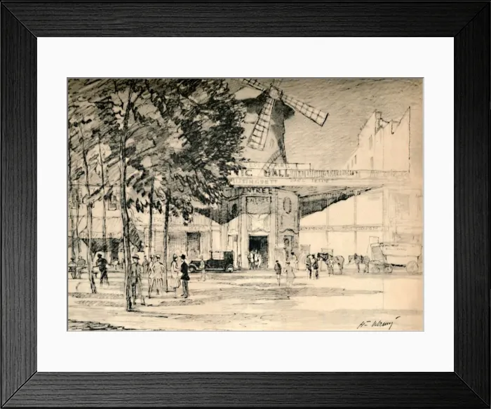Framed Print : Le Moulin Rouge Dead indeed is Pierrots candle. c1927, (1927). Artist: Henry Franks Waring Framed Print : Le Moulin Rouge Dead indeed is Pierrots candle. c1927, (1927). Artist: Henry Franks Waring