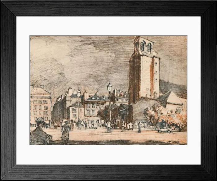 Framed Print : St. Germain Des Pres In the old quarter. c1927, (1927). Artist: Henry Franks Waring Framed Print : St. Germain Des Pres In the old quarter. c1927, (1927). Artist: Henry Franks Waring