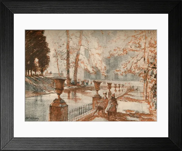 Framed Print : The Luxembourg Paris loves trees and children. c1927, (1927). Artist: Henry Franks Waring Framed Print : The Luxembourg Paris loves trees and children. c1927, (1927). Artist: Henry Franks Waring