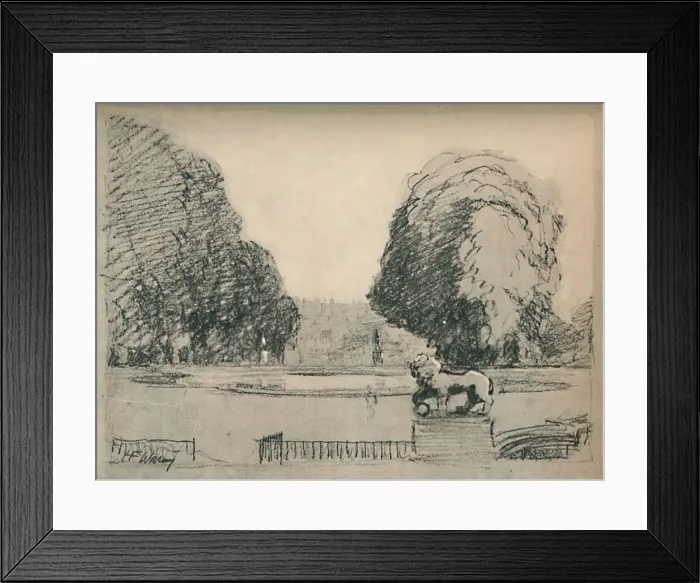 Framed Print : In a melancholy frame of old clipped trees, c1927, (1927). Artist: Henry Franks Waring Framed Print : In a melancholy frame of old clipped trees, c1927, (1927). Artist: Henry Franks Waring