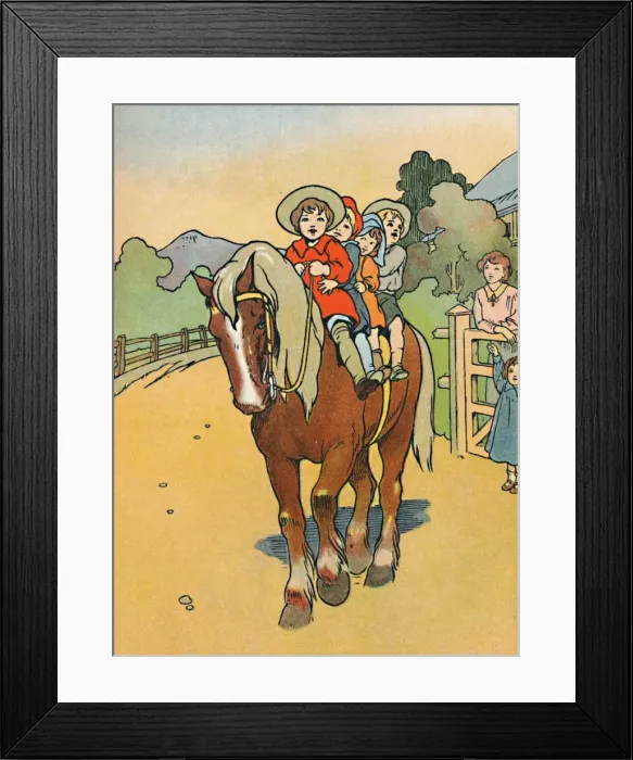 Framed Print : Going to School in New Zealand, 1912. Artist: Charles Robinson Framed Print : Going to School in New Zealand, 1912. Artist: Charles Robinson