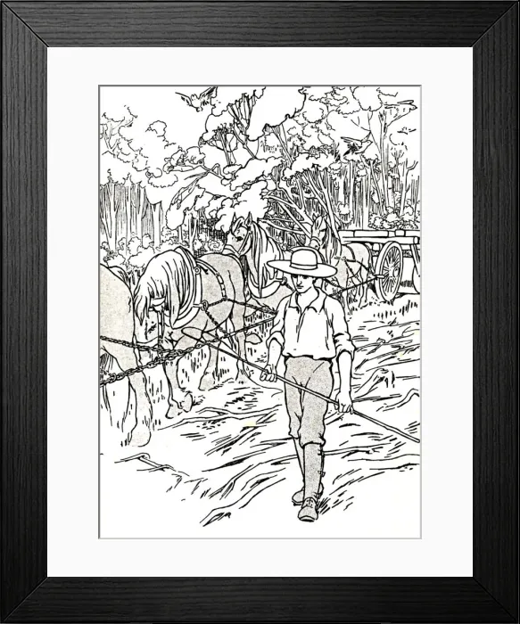 Framed Print : A Settler Clearing His Land, 1912. Artist: Charles Robinson Framed Print : A Settler Clearing His Land, 1912. Artist: Charles Robinson