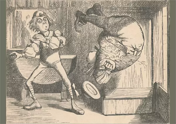 The youth and the sage. The sage doing a somersault, 1889. Artist: John Tenniel