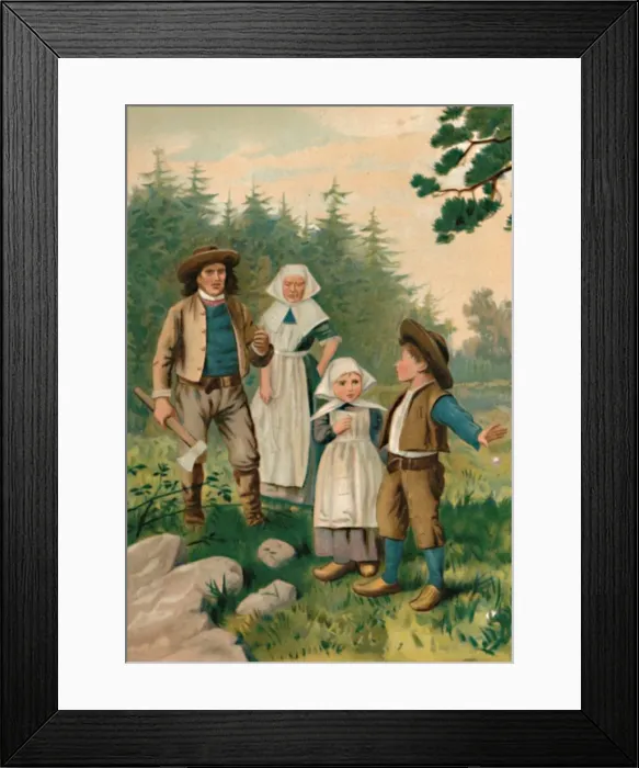 Framed Print : The Woodcutter and his Children, 1901. Artist: Edward Henry Wehnert Framed Print : The Woodcutter and his Children, 1901. Artist: Edward Henry Wehnert