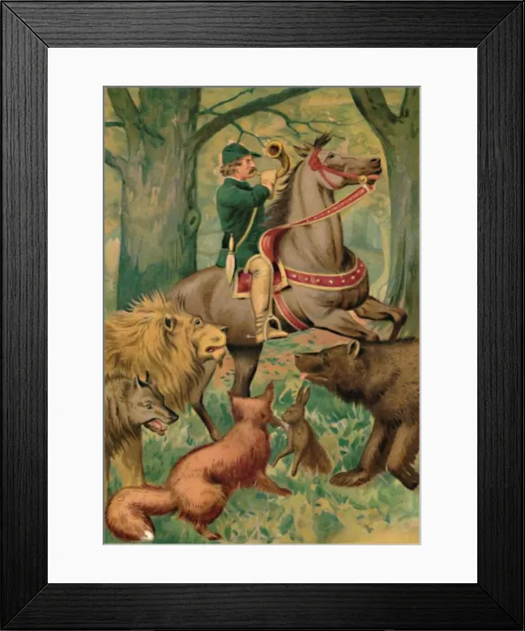 Framed Print : The Hunter and the Animals, 1901. Artist: Edward Henry Wehnert Framed Print : The Hunter and the Animals, 1901. Artist: Edward Henry Wehnert