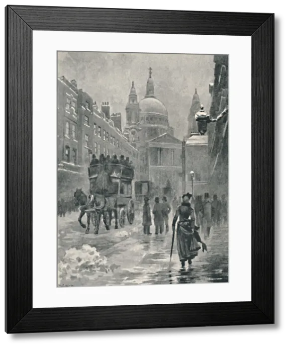 Framed Print : Ludgate Hill on a Winter's Morning, 1891. Creator: William Luker. Ludgate Hill on a Winter's Morning, 1891. Creator: William Luker Framed Print : Ludgate Hill on a Winter's Morning, 1891. Creator: William Luker. Ludgate Hill on a Winter's Morning, 1891. Creator: William Luker
