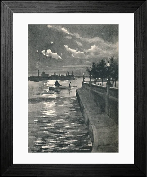 Framed Print : Westminster from Blackfriars Bridge - Night, 1891. Creator: William Luker. Westminster from Blackfriars Bridge - Night, 1891. Creator: William Luker Framed Print : Westminster from Blackfriars Bridge - Night, 1891. Creator: William Luker. Westminster from Blackfriars Bridge - Night, 1891. Creator: William Luker