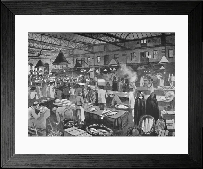 Framed Print : Billingsgate Market, Early Morning, 1891. Creator: William Luker. Billingsgate Market, Early Morning, 1891. Creator: William Luker Framed Print : Billingsgate Market, Early Morning, 1891. Creator: William Luker. Billingsgate Market, Early Morning, 1891. Creator: William Luker