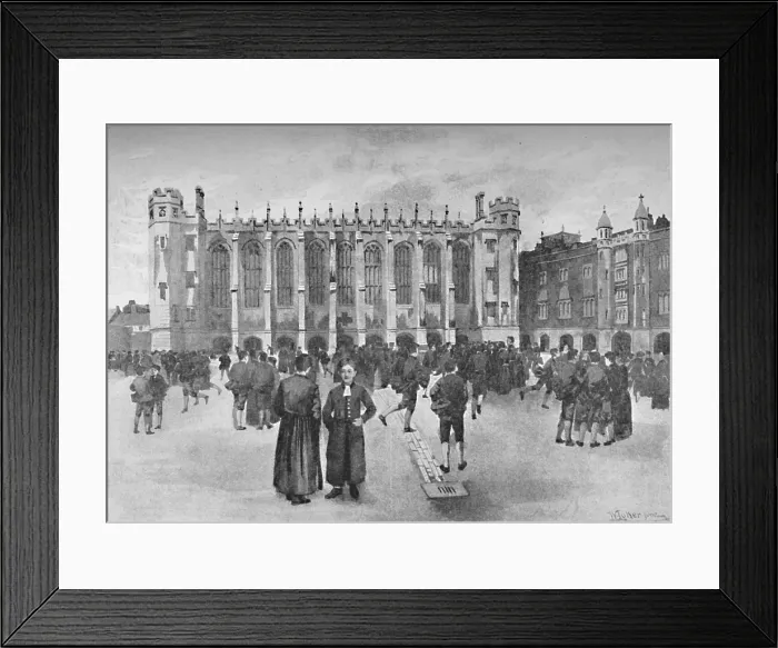 Framed Print : Christ's Hospital, Newgate Street - Boys in playground, 1891. Creator: William Luker. Christ's Hospital, Newgate Street - Boys in playground, 1891 Framed Print : Christ's Hospital, Newgate Street - Boys in playground, 1891. Creator: William Luker. Christ's Hospital, Newgate Street - Boys in playground, 1891
