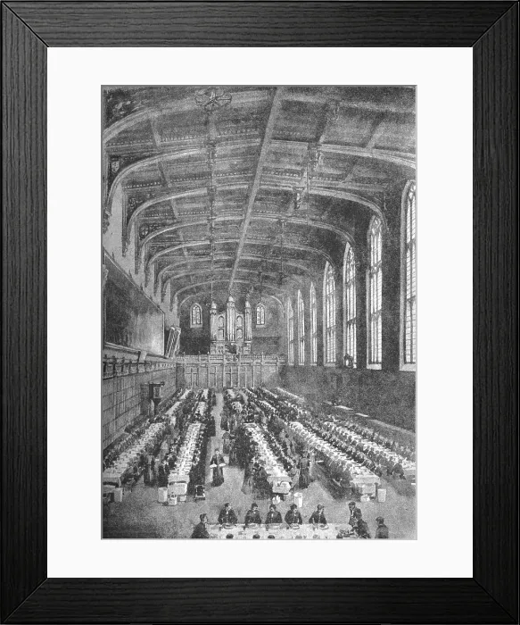 Framed Print : Christ's Hospital, Great Hall - Boys at Dinner, 1891. Creator: William Luker. Christ's Hospital, Great Hall - Boys at Dinner, 1891. Creator: William Luker Framed Print : Christ's Hospital, Great Hall - Boys at Dinner, 1891. Creator: William Luker. Christ's Hospital, Great Hall - Boys at Dinner, 1891. Creator: William Luker