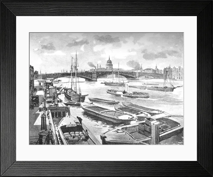 Framed Print : Southwark Bridge, 1891. Creator: William Luker. Southwark Bridge, 1891. Creator: William Luker Framed Print : Southwark Bridge, 1891. Creator: William Luker. Southwark Bridge, 1891. Creator: William Luker