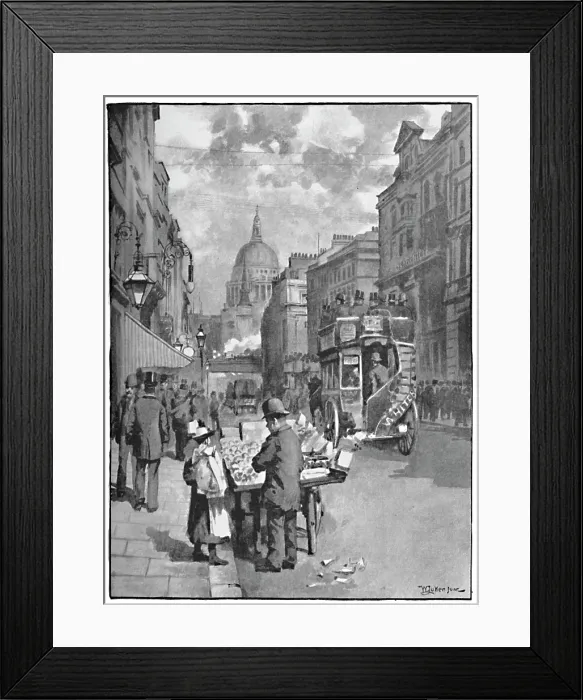 Framed Print : Fleet Street, Showing St. Paul's, 1891. Creator: William Luker. Fleet Street, Showing St. Paul's, 1891. Creator: William Luker Framed Print : Fleet Street, Showing St. Paul's, 1891. Creator: William Luker. Fleet Street, Showing St. Paul's, 1891. Creator: William Luker