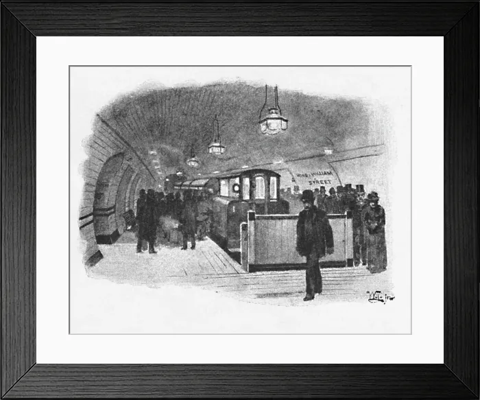 Framed Print : Electric Railway Station (City and South London), King William Street, 1891 Framed Print : Electric Railway Station (City and South London), King William Street, 1891
