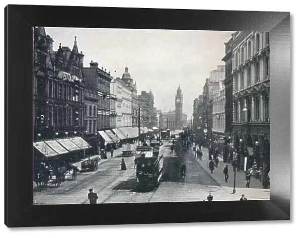 High Street, Belfast, showing the Albert Memorial in the distance, 1917