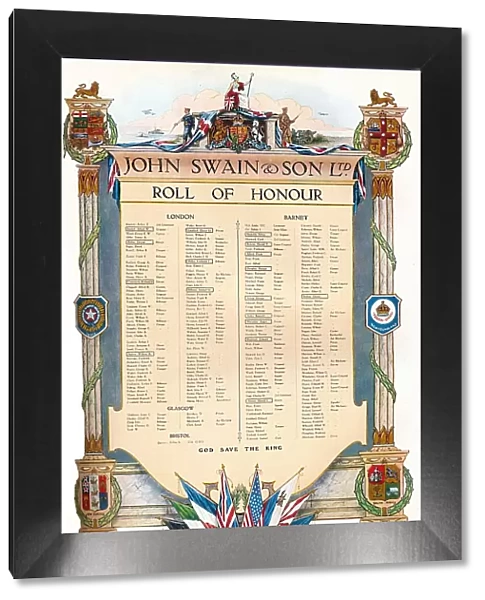 John Swain & Son Ltd. Roll of Honour, 1917. Artist: John Swain & Son