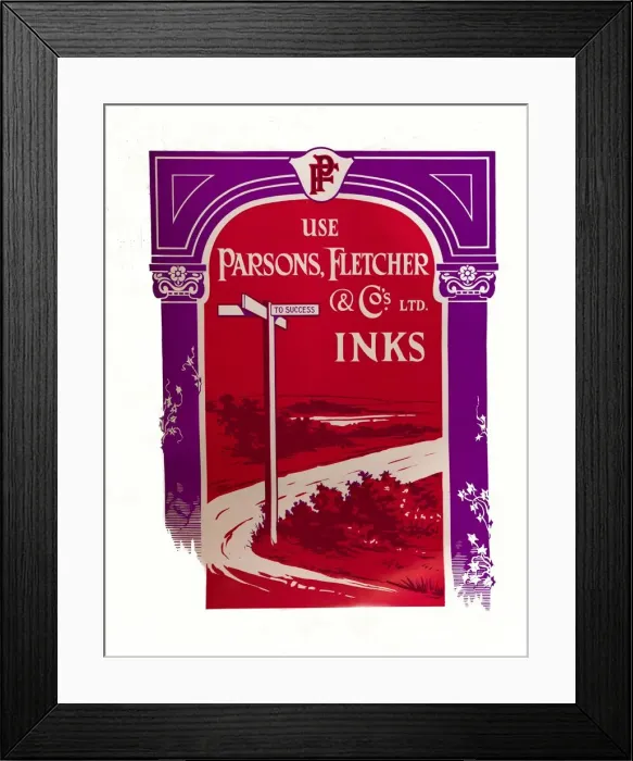 Framed Print : Parsons, Fletcher & Co.s Ltd. Inks, 1917. Artist: Parsons Fletcher & Co Framed Print : Parsons, Fletcher & Co.s Ltd. Inks, 1917. Artist: Parsons Fletcher & Co