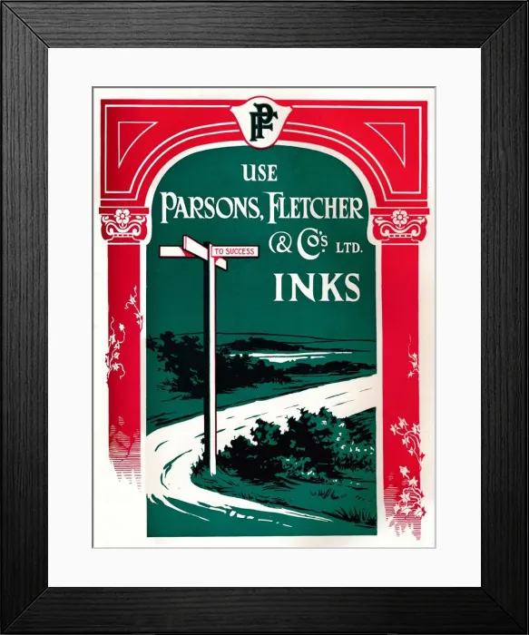 Framed Print : Parsons, Fletcher & Co.s Ltd. Inks, 1917. Artist: Parsons Fletcher & Co Framed Print : Parsons, Fletcher & Co.s Ltd. Inks, 1917. Artist: Parsons Fletcher & Co