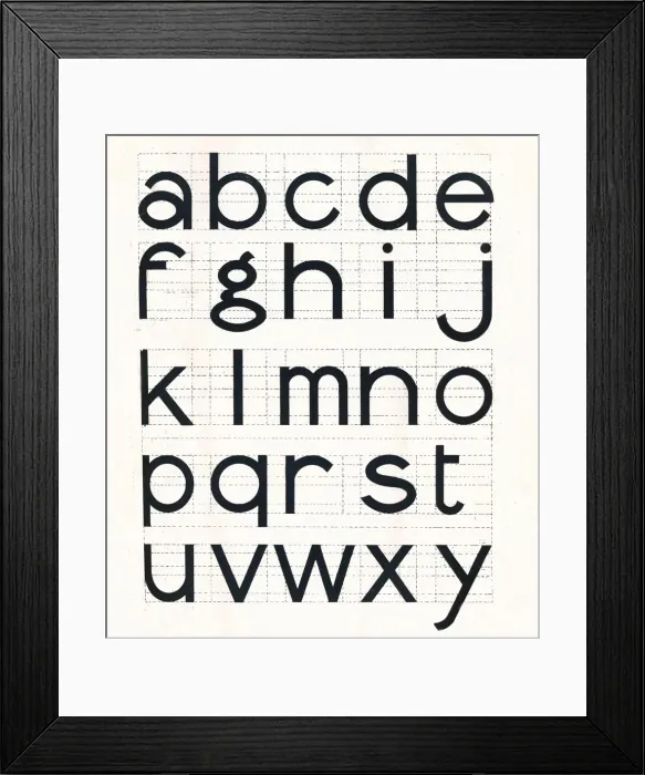 Framed Print : Construction of Lower-Case Letters, 1917 Framed Print : Construction of Lower-Case Letters, 1917