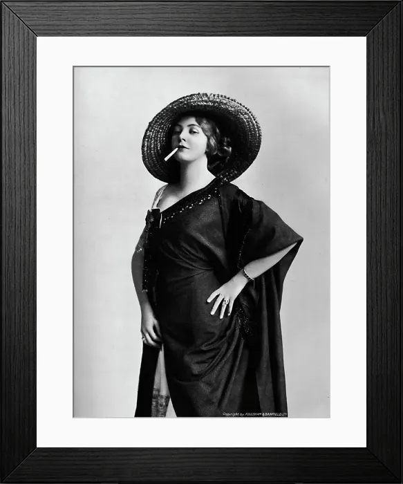 Framed Print : Woman Smoking, 1917. Artist: Foulsham and Banfield Framed Print : Woman Smoking, 1917. Artist: Foulsham and Banfield