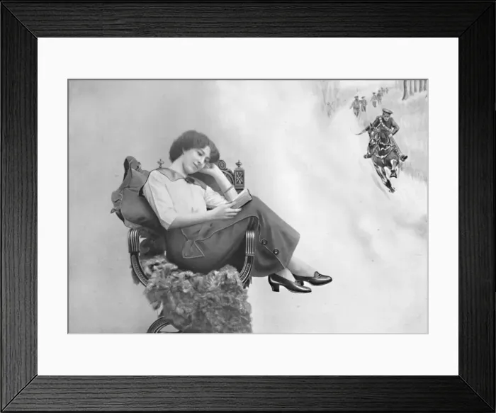 Framed Print : At Home And - Elsewhere, 1916. Artist: Marshall Engraving Co Framed Print : At Home And - Elsewhere, 1916. Artist: Marshall Engraving Co