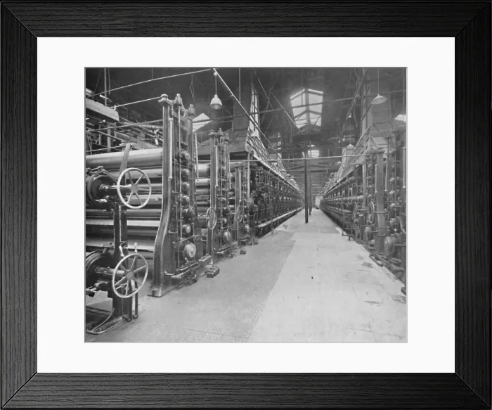 Framed Print : Showing Two Board-Making Machines and Indicating Something of Their Great Length and Complexity, 1 Framed Print : Showing Two Board-Making Machines and Indicating Something of Their Great Length and Complexity, 1
